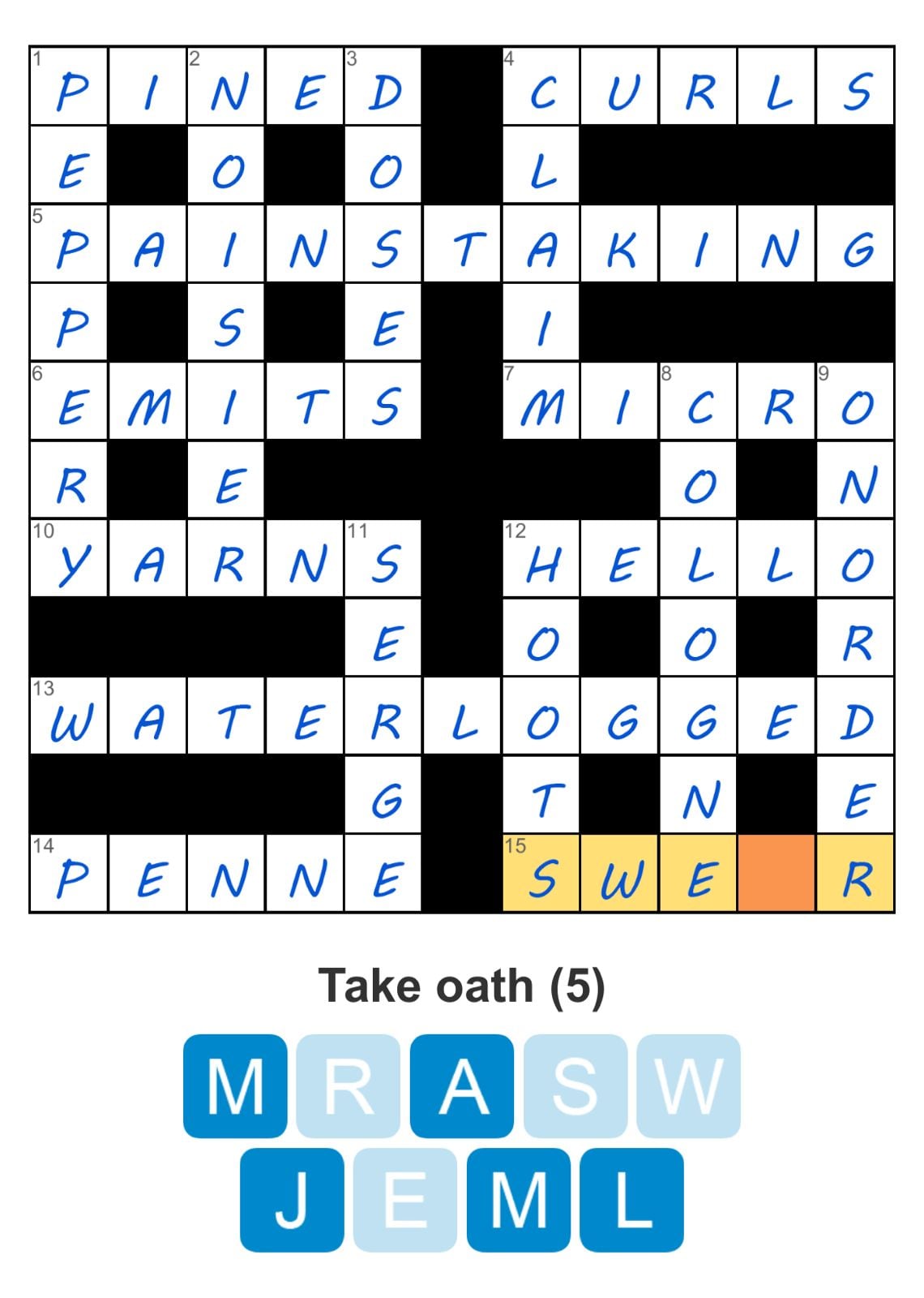Puzzle Page Crossword March 26 2026