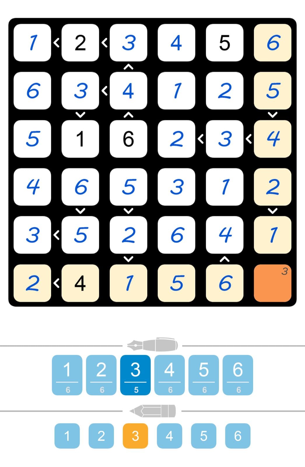 Puzzle Page Futoshiki March 20 2026