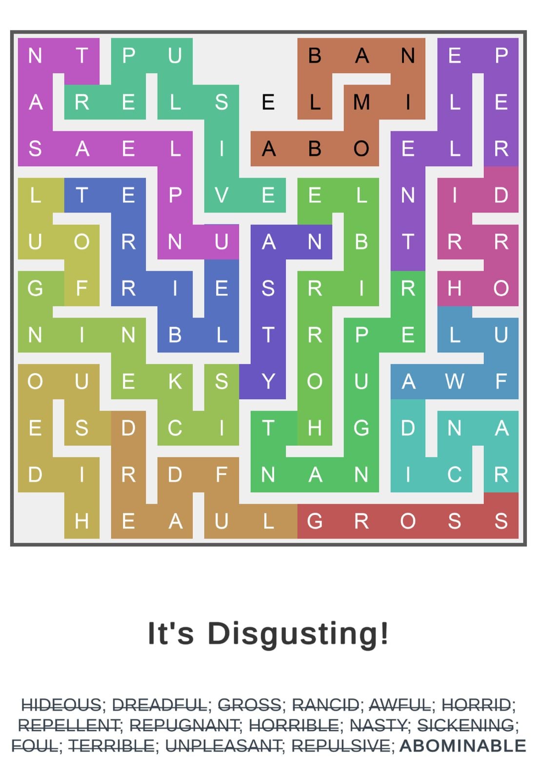 Puzzle Page Word Snake March 21 2026