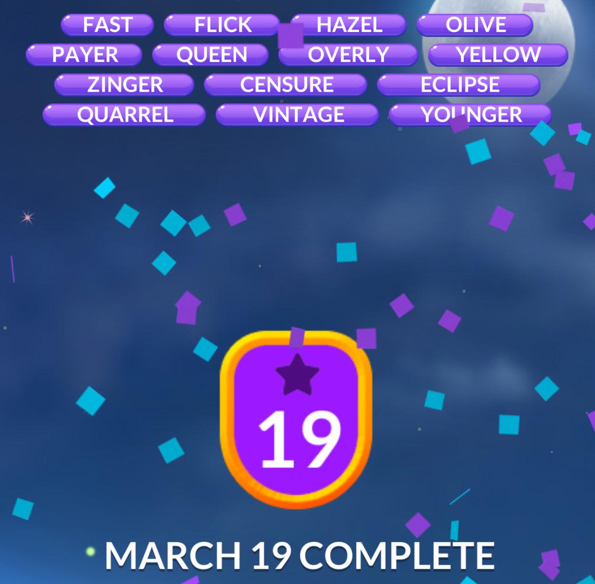 Word Stacks Daily Puzzle March 19 2026