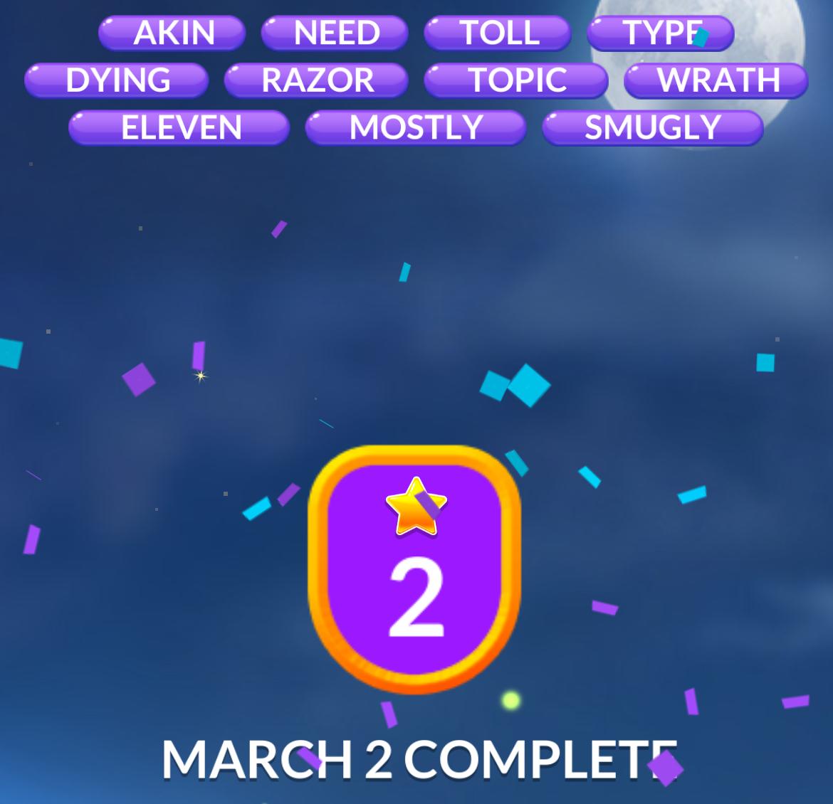 Word Stacks Daily Puzzle March 2 2026