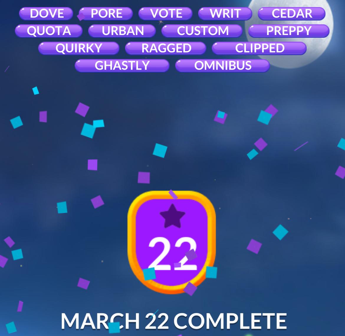 Word Stacks Daily Puzzle March 22 2026
