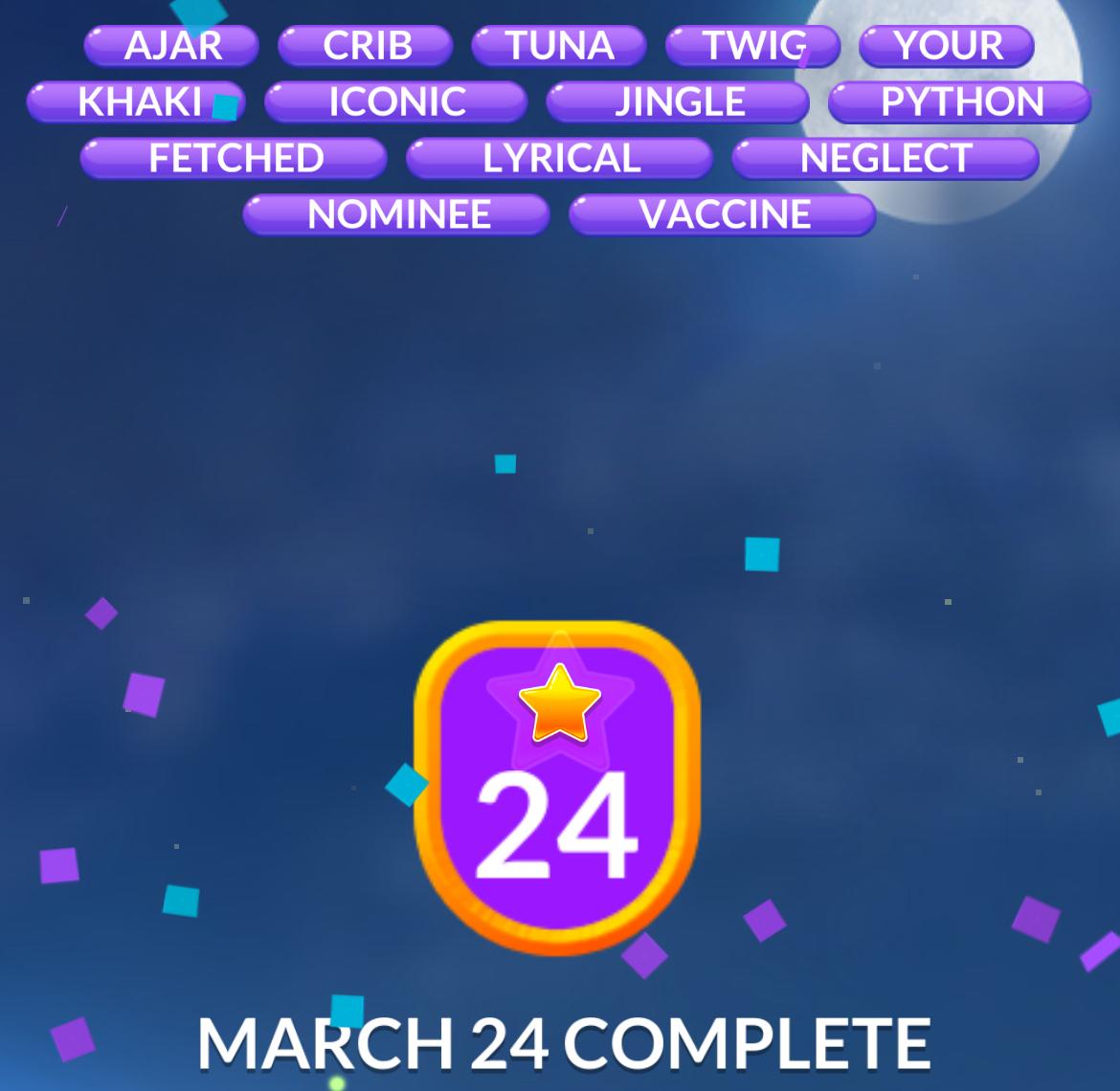 Word Stacks Daily Puzzle March 24 2026