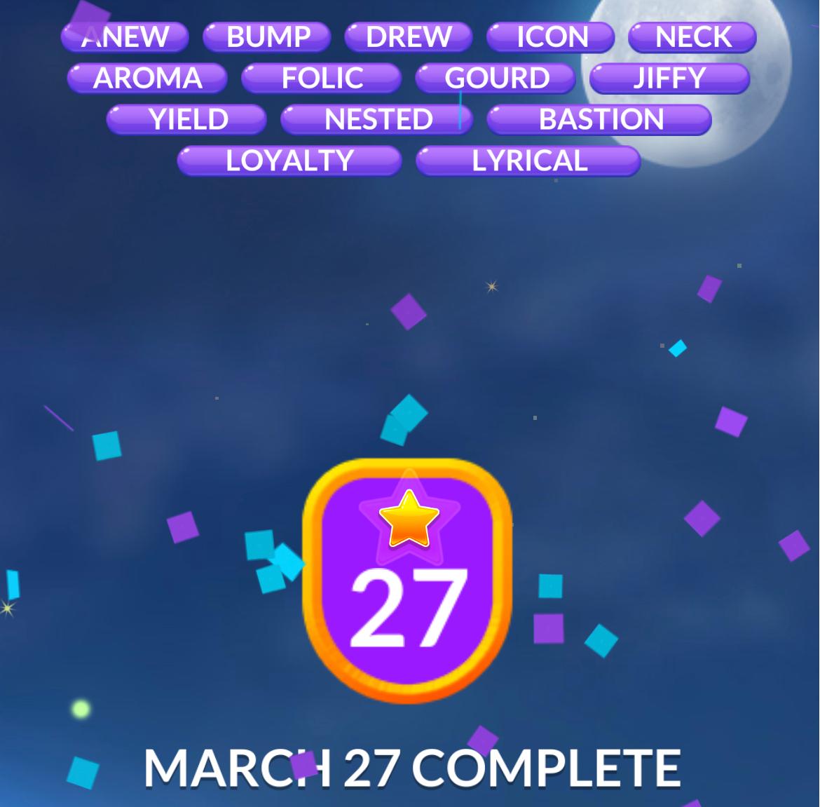 Word Stacks Daily Puzzle March 27 2026