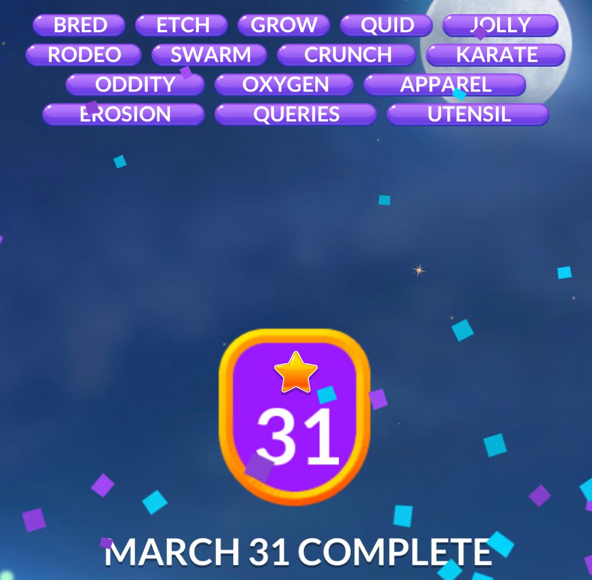 Word Stacks Daily Puzzle March 31 2026 Word Stacks Daily Puzzle March 31 2026