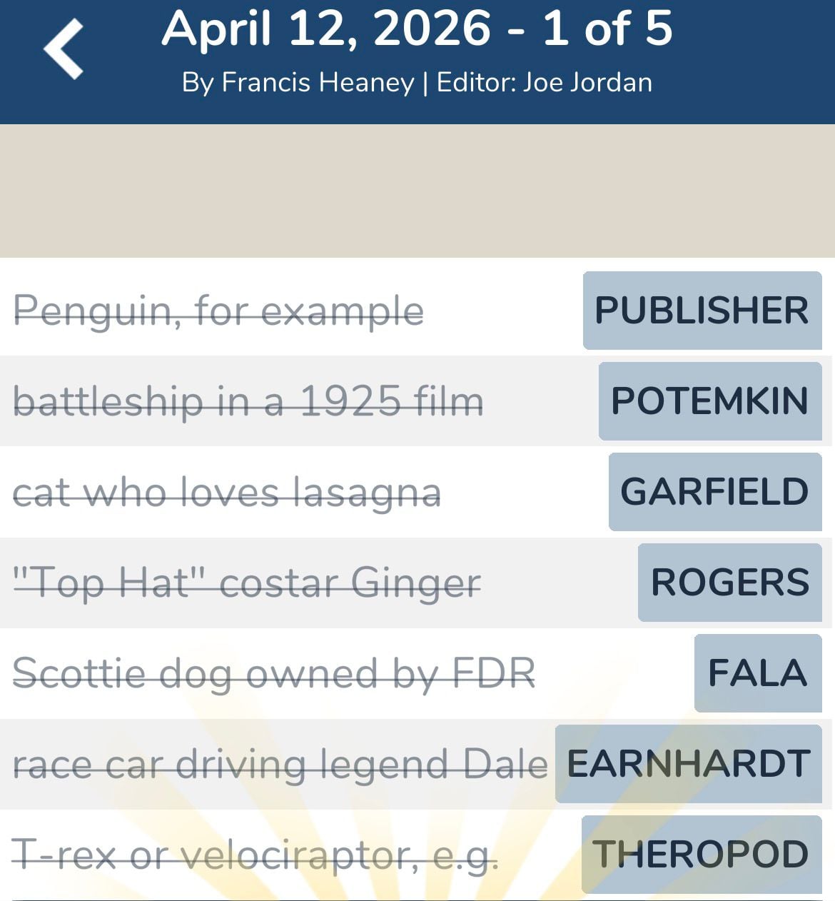 7 Little Words April 12 2026 1