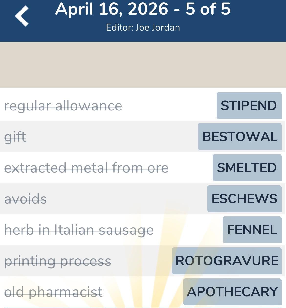 7 Little Words April 16 2026 5 7 Little Words April 16 2026 5