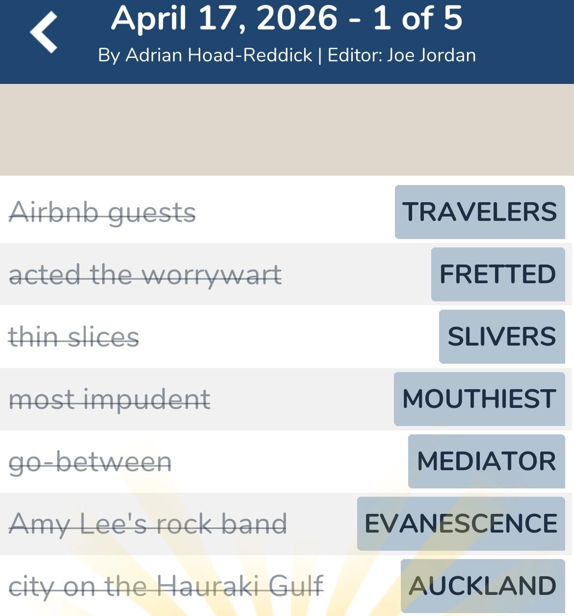 7 Little Words April 17 2026 1