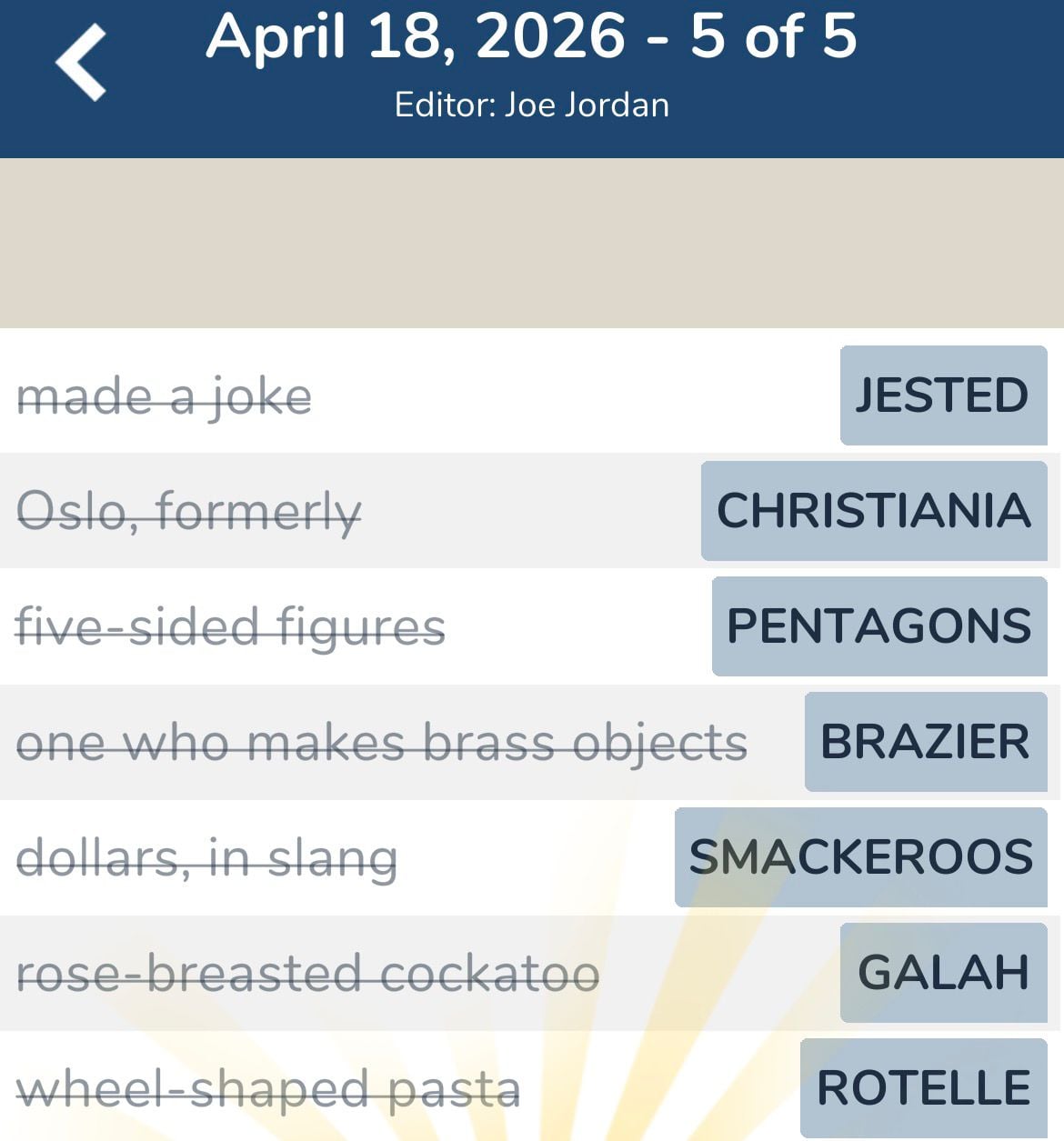 7 Little Words April 18 2026 5