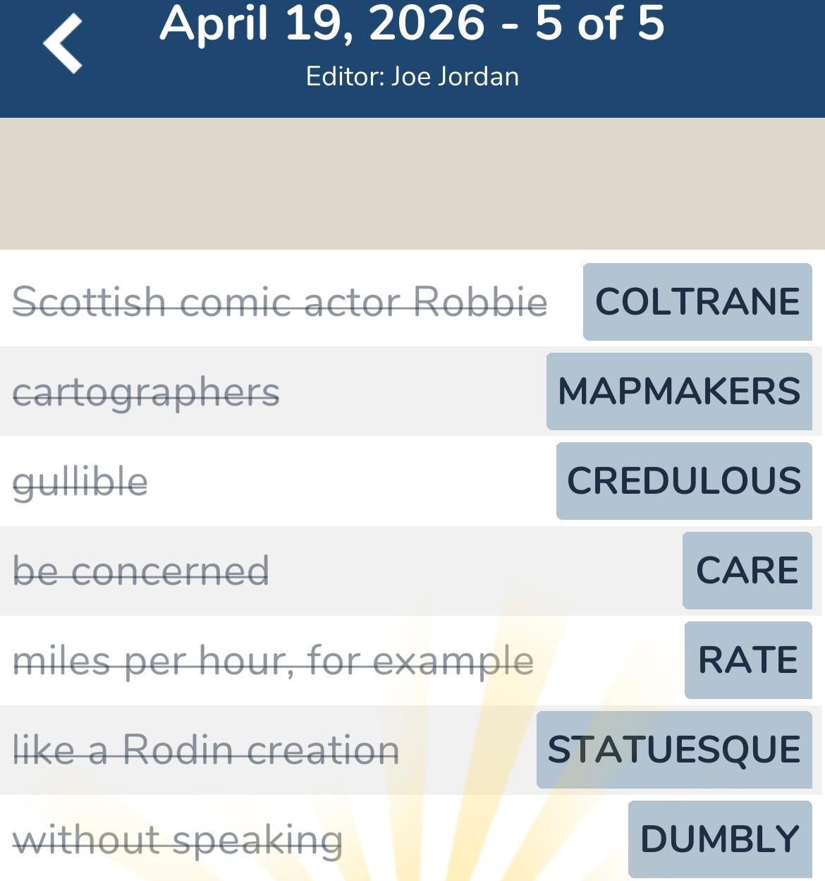 7 Little Words April 19 2026 5