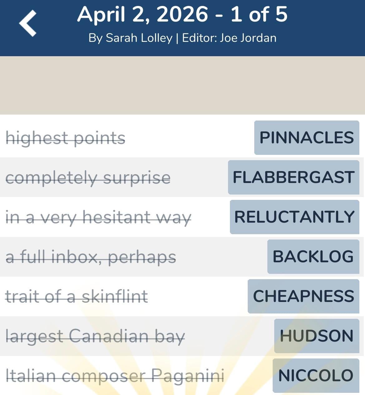 7 Little Words April 2 2026 1