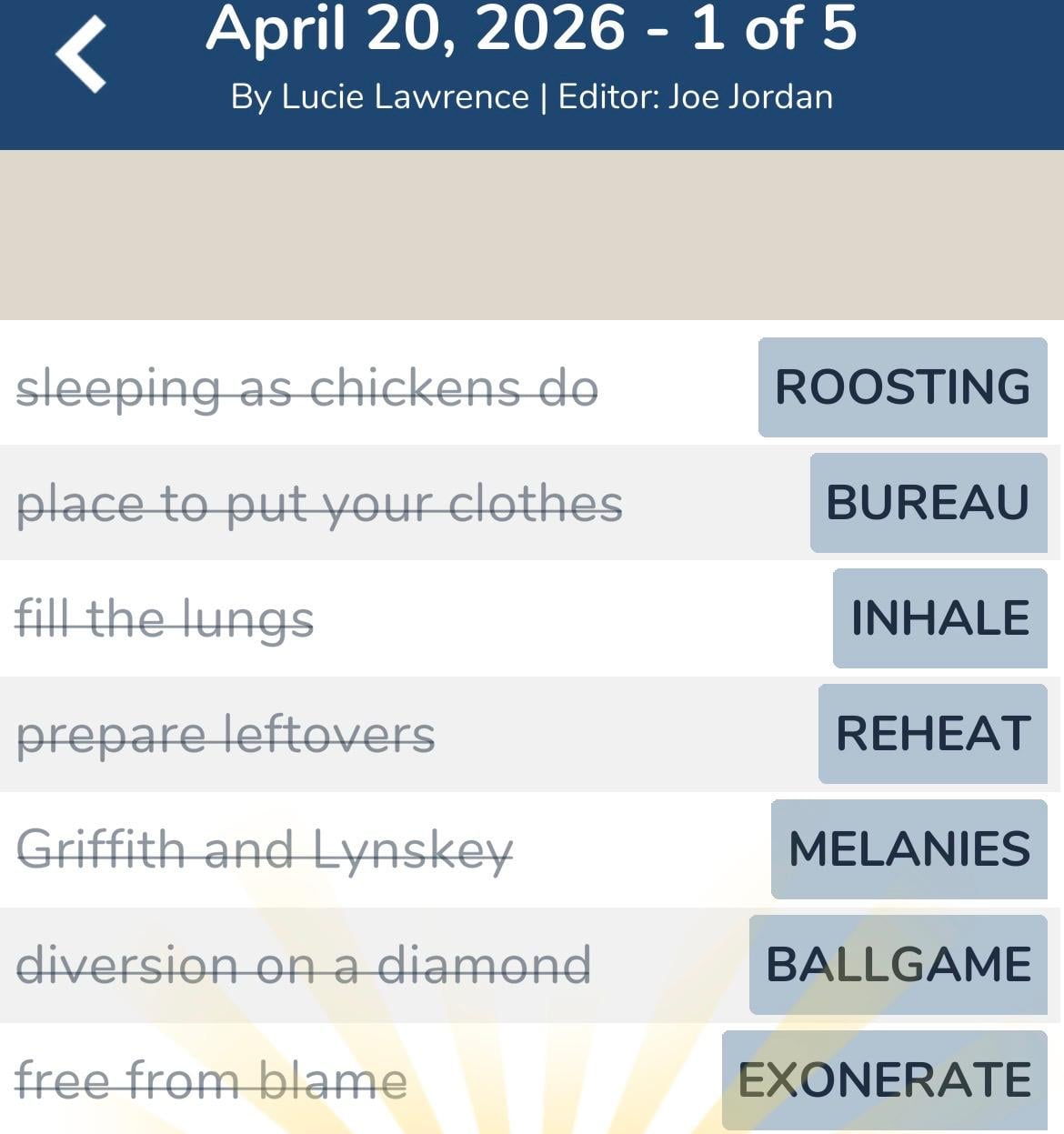 7 Little Words April 20 2026 1