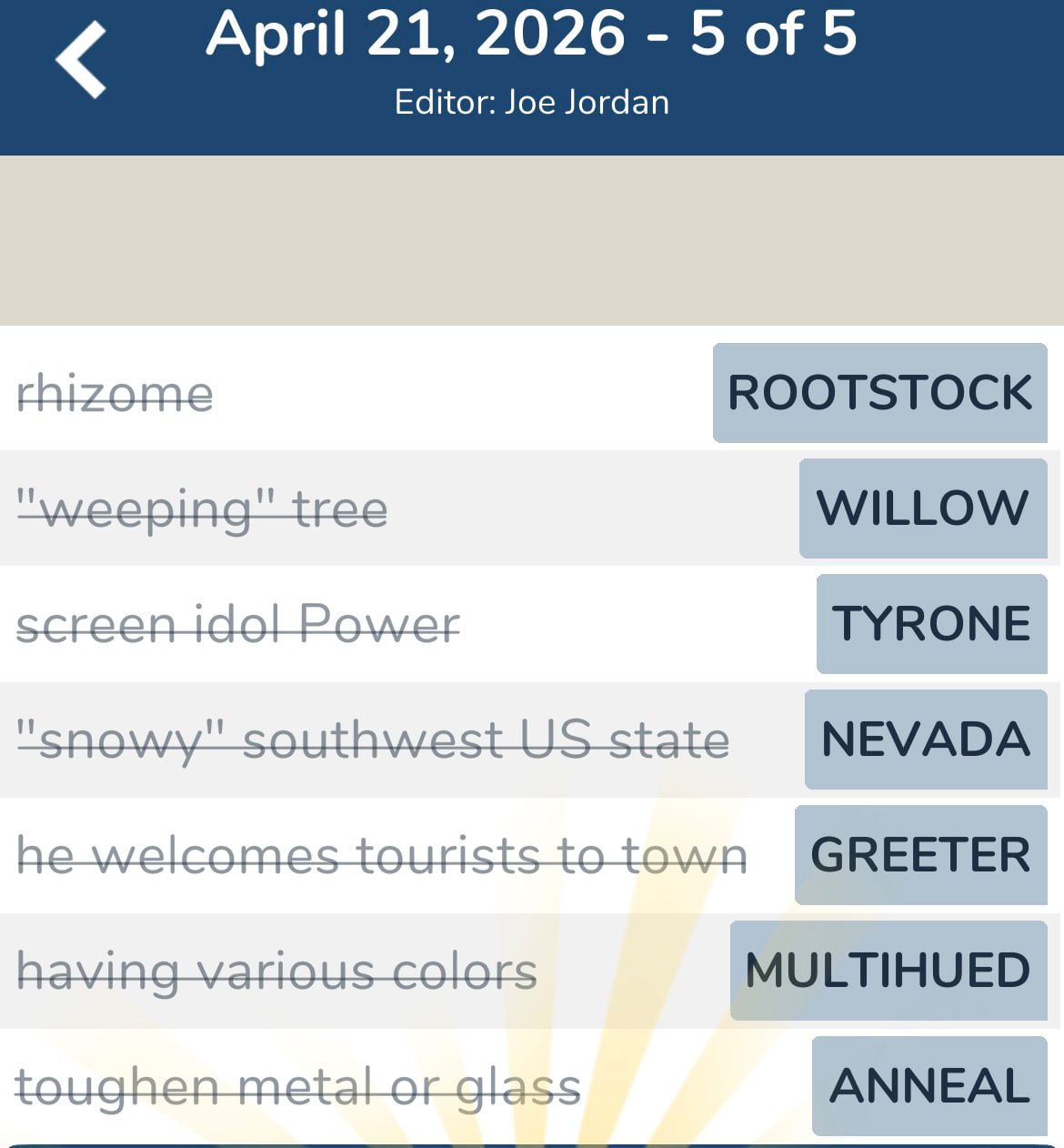 7 Little Words April 21 2026 5