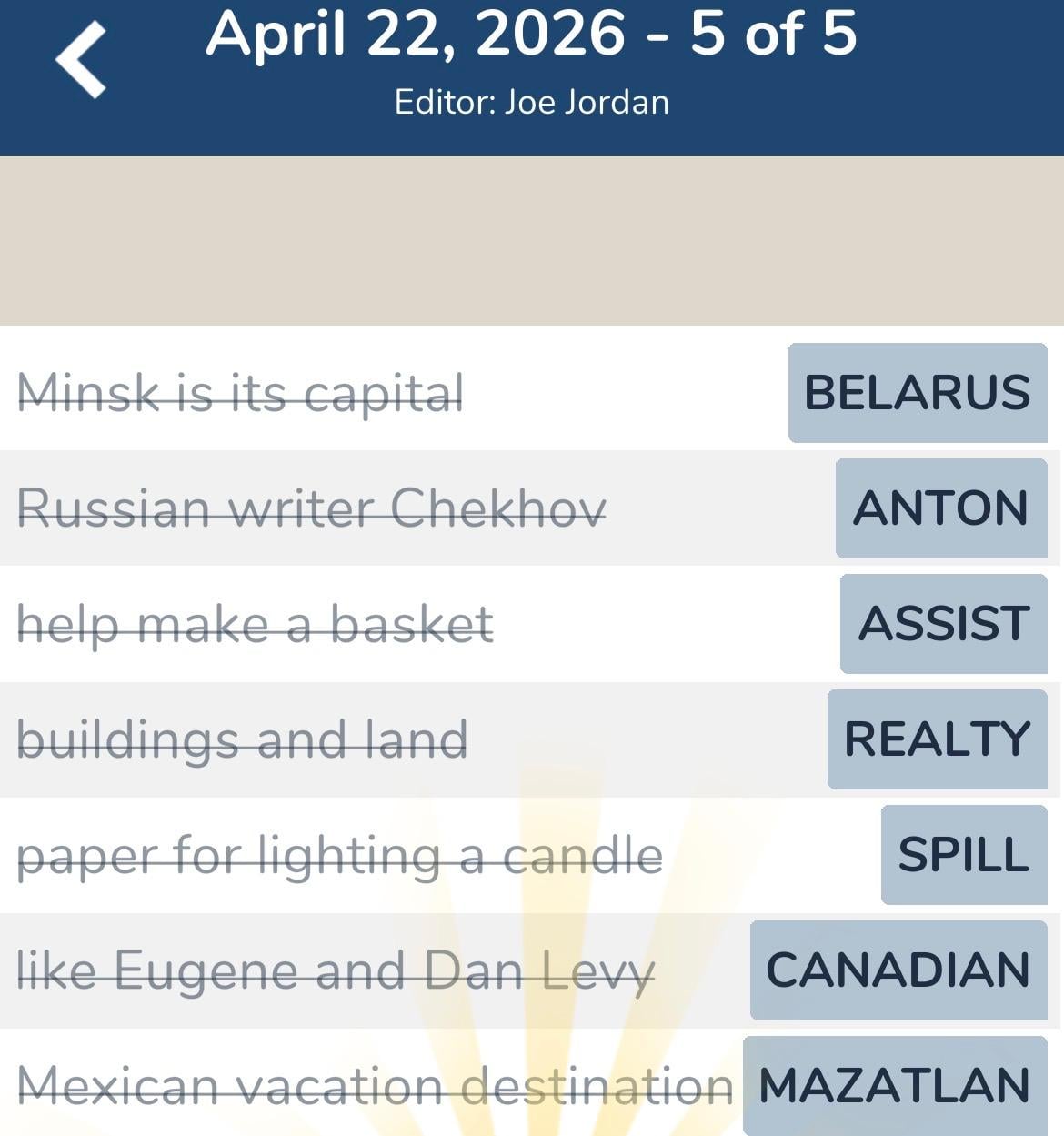 7 Little Words April 22 2026 5