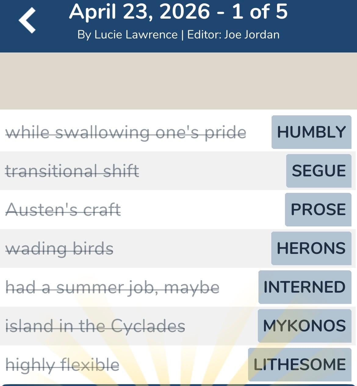 7 Little Words April 23 2026 1