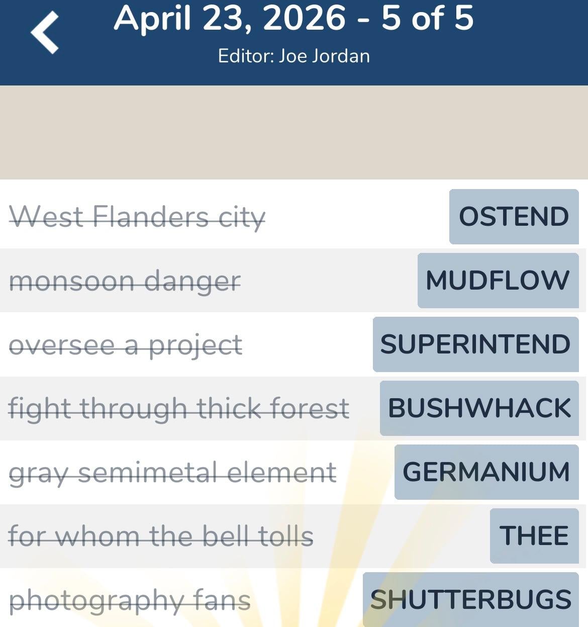 7 Little Words April 23 2026 5