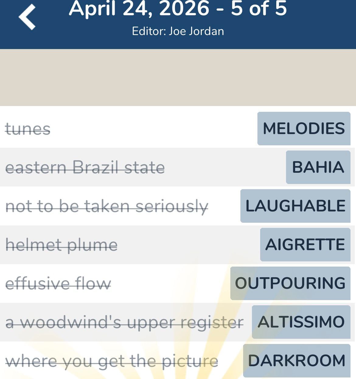 7 Little Words April 24 2026 5