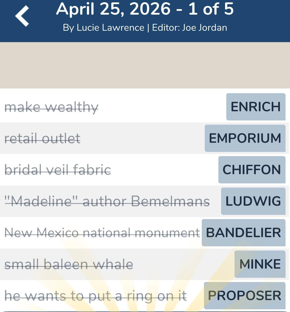 7 Little Words April 25 2026 1