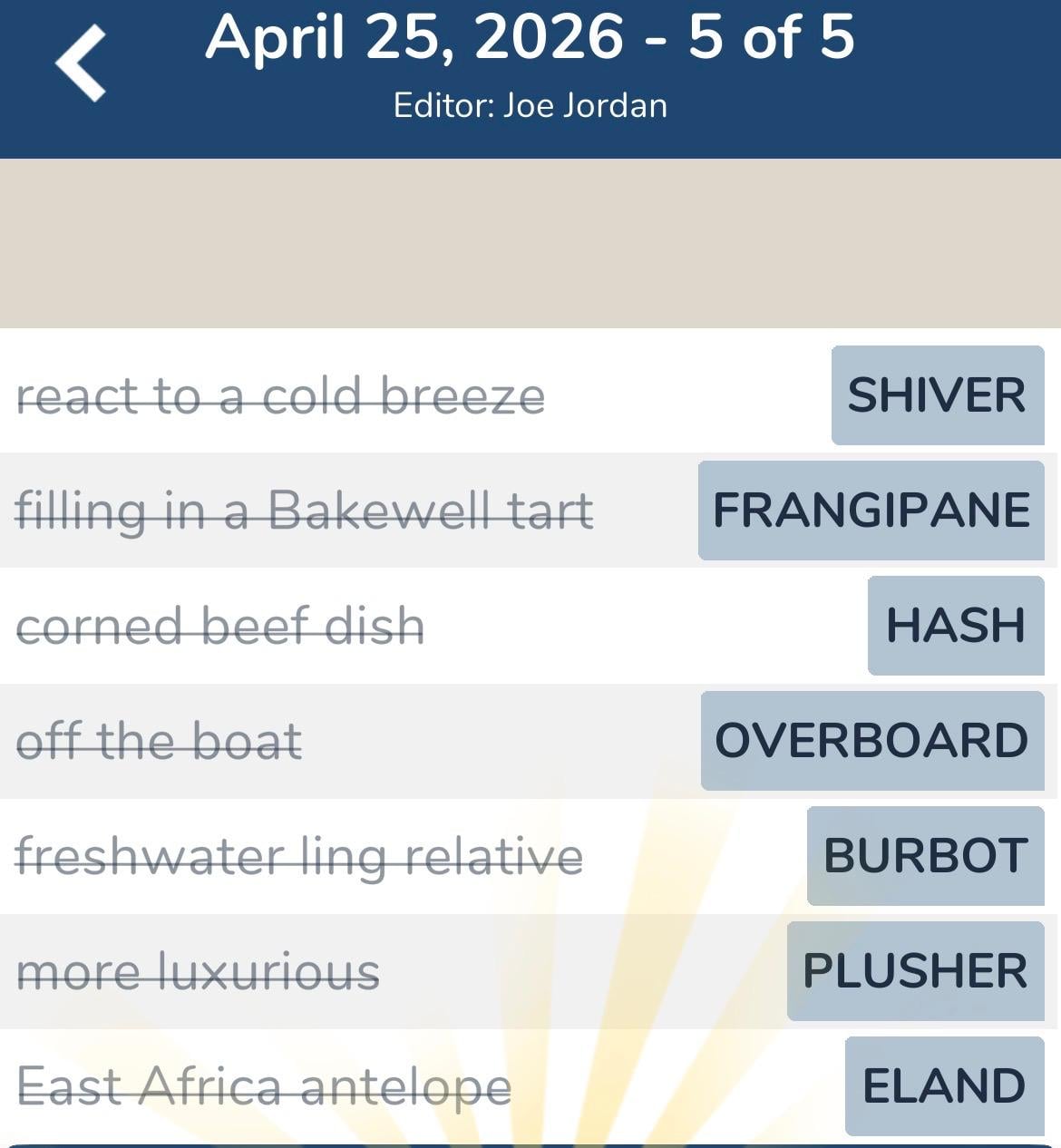 7 Little Words April 25 2026 5