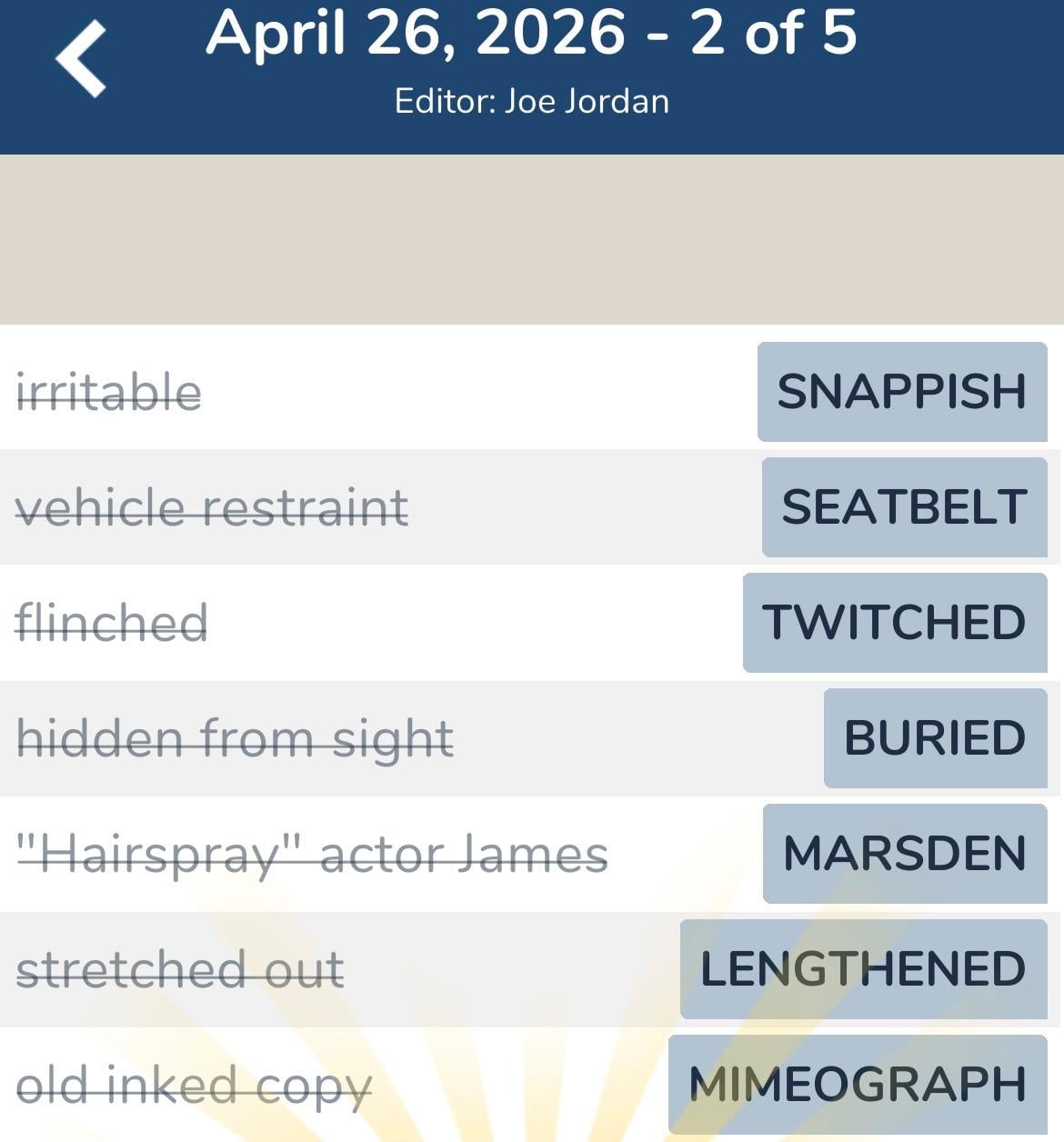 7 Little Words April 26 2026 2