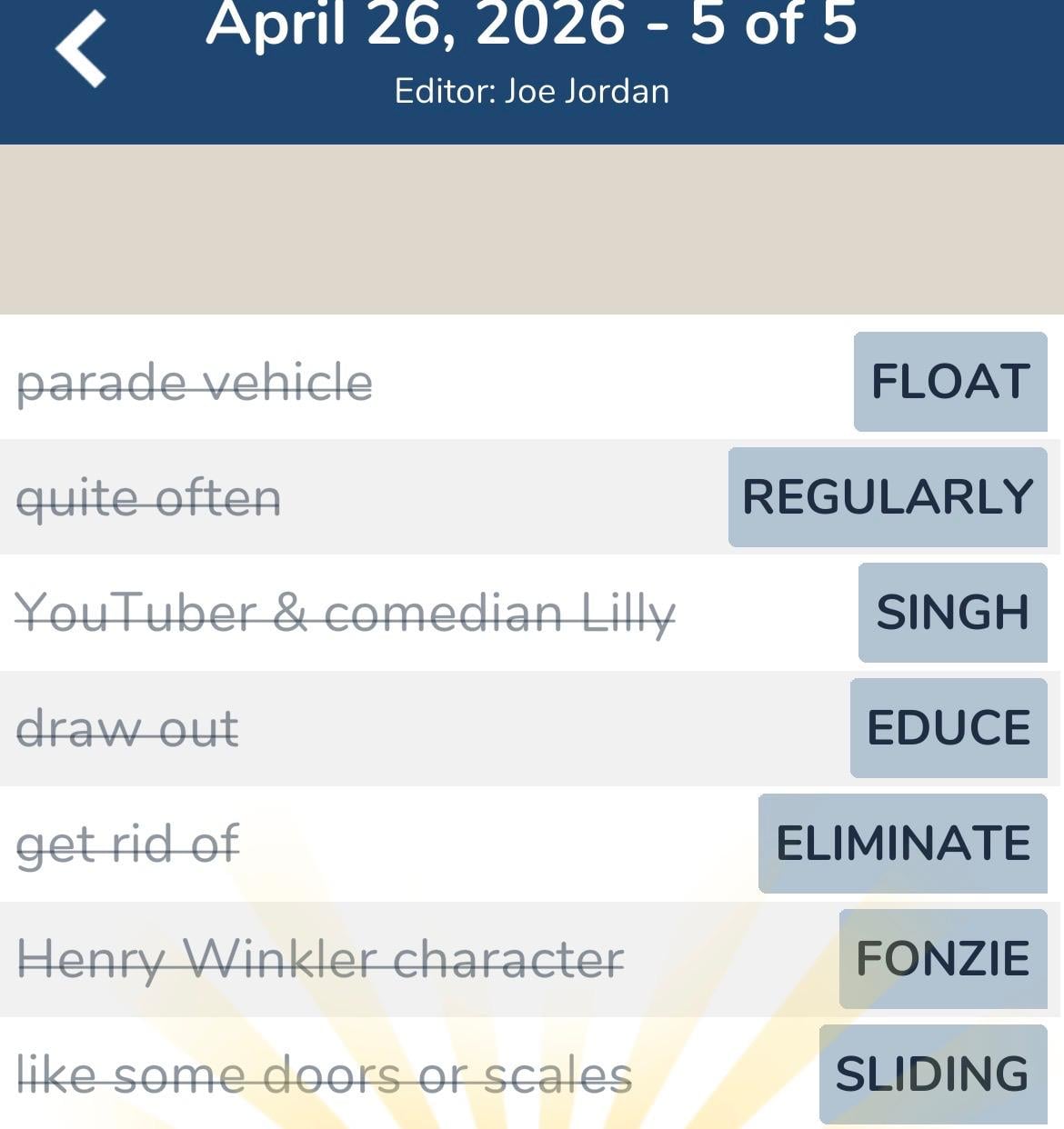 7 Little Words April 26 2026 5