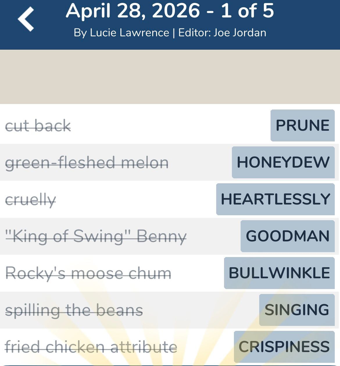 7 Little Words April 28 2026 1