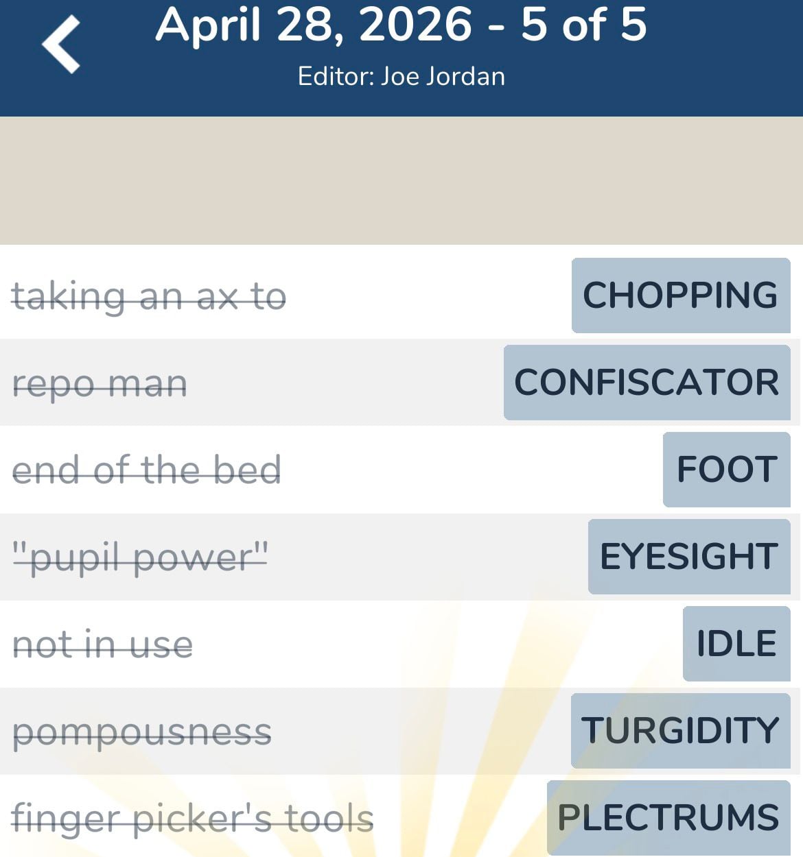 7 Little Words April 28 2026 5