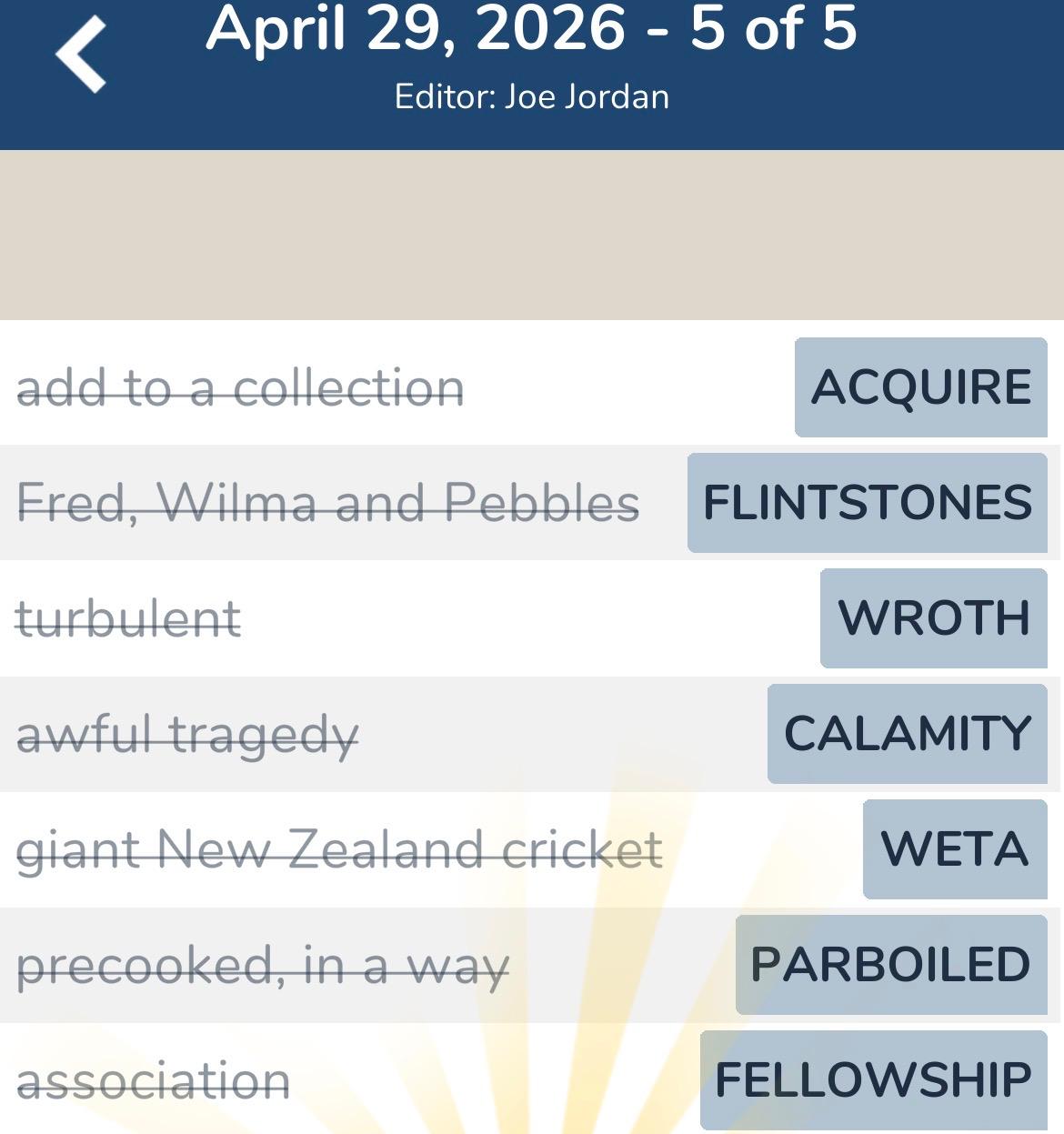 7 Little Words April 29 2026 5