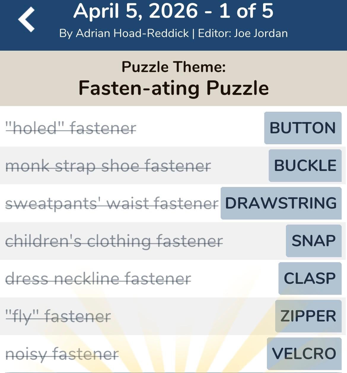 7 Little Words April 5 2026 1