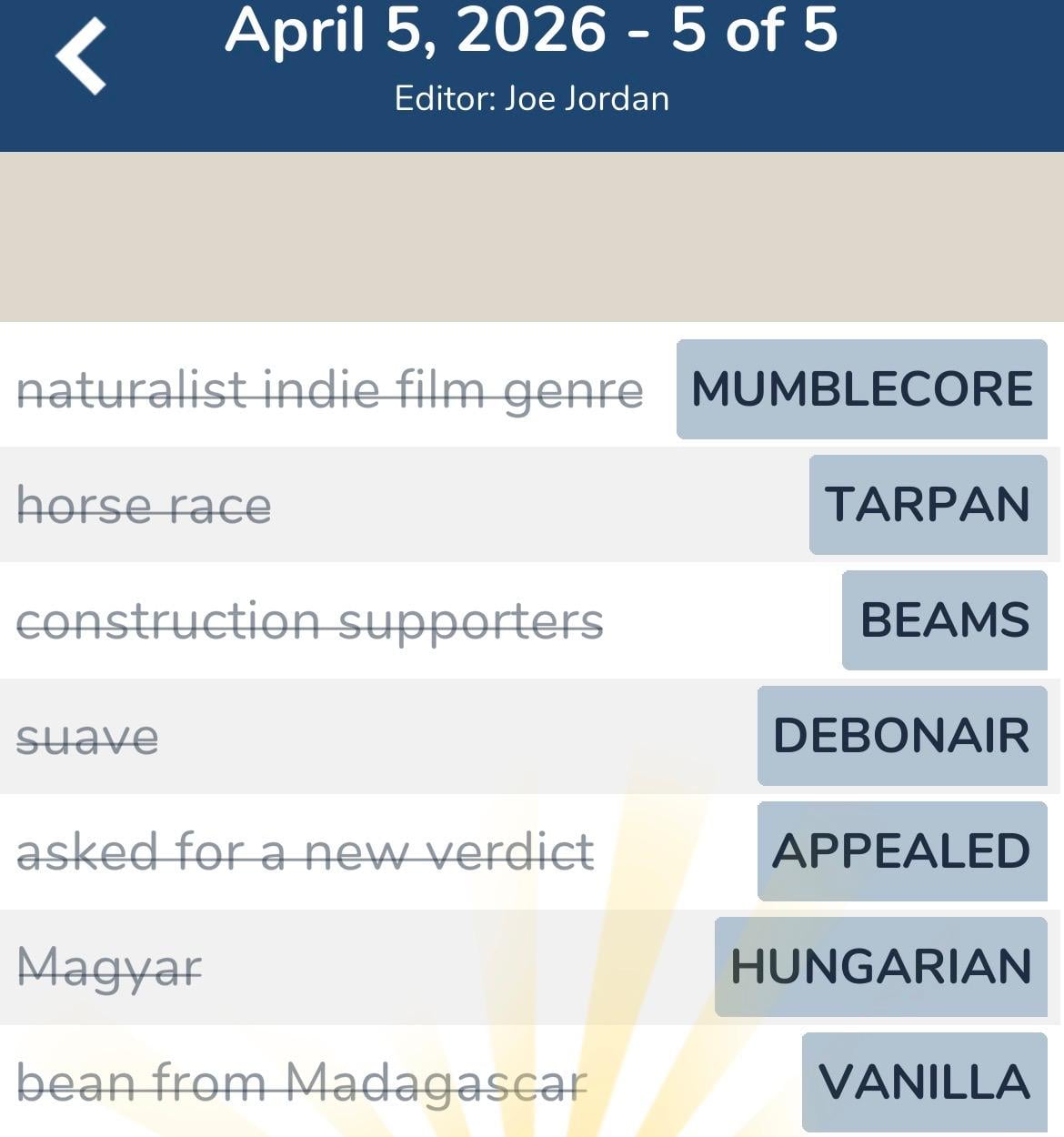 7 Little Words April 5 2026 5