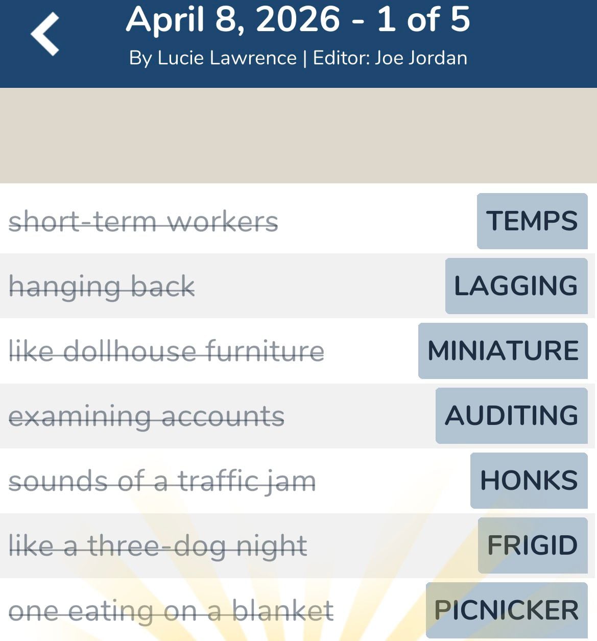 7 Little Words April 8 2026 1 7 Little Words April 8 2026 1