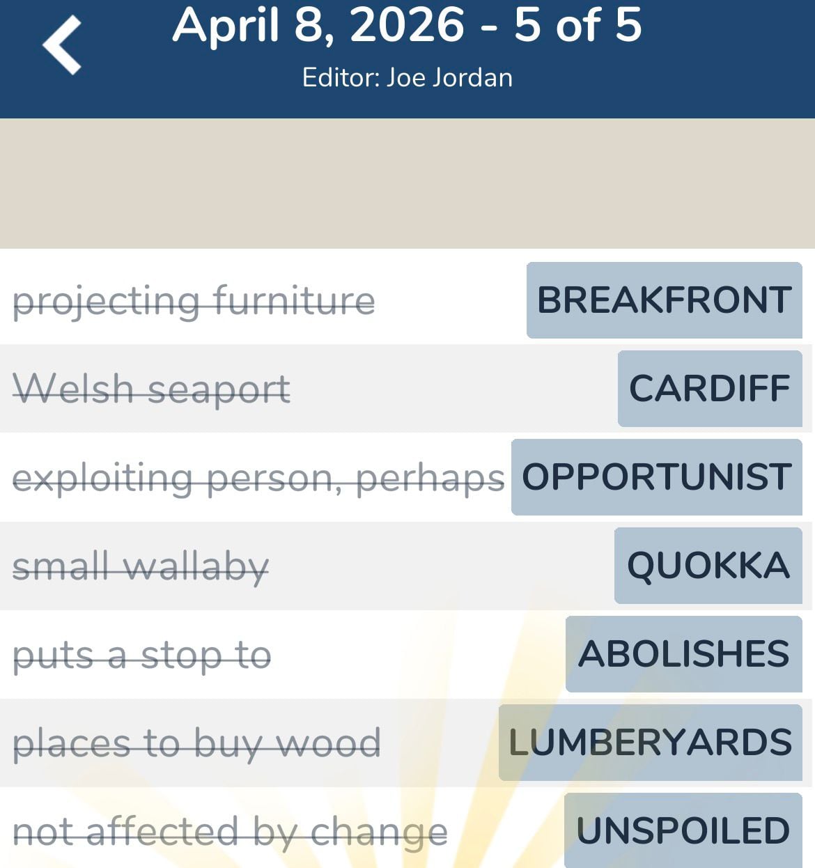 7 Little Words April 8 2026 5 7 Little Words April 8 2026 5