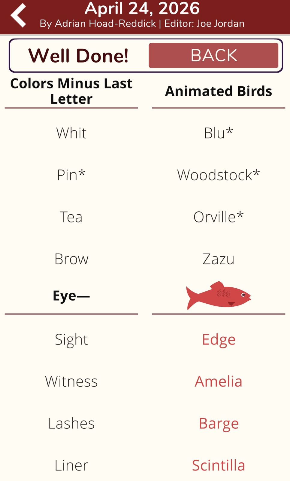 7 Little Words Red Herring April 24 2026