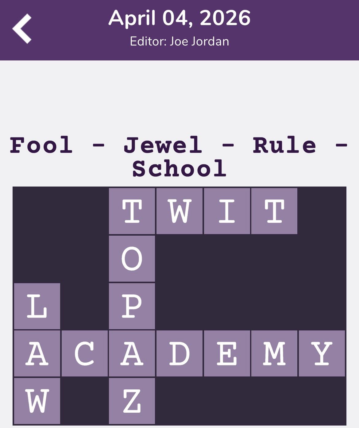 7 Little Words Tiny Little Crosswords April 4 2026