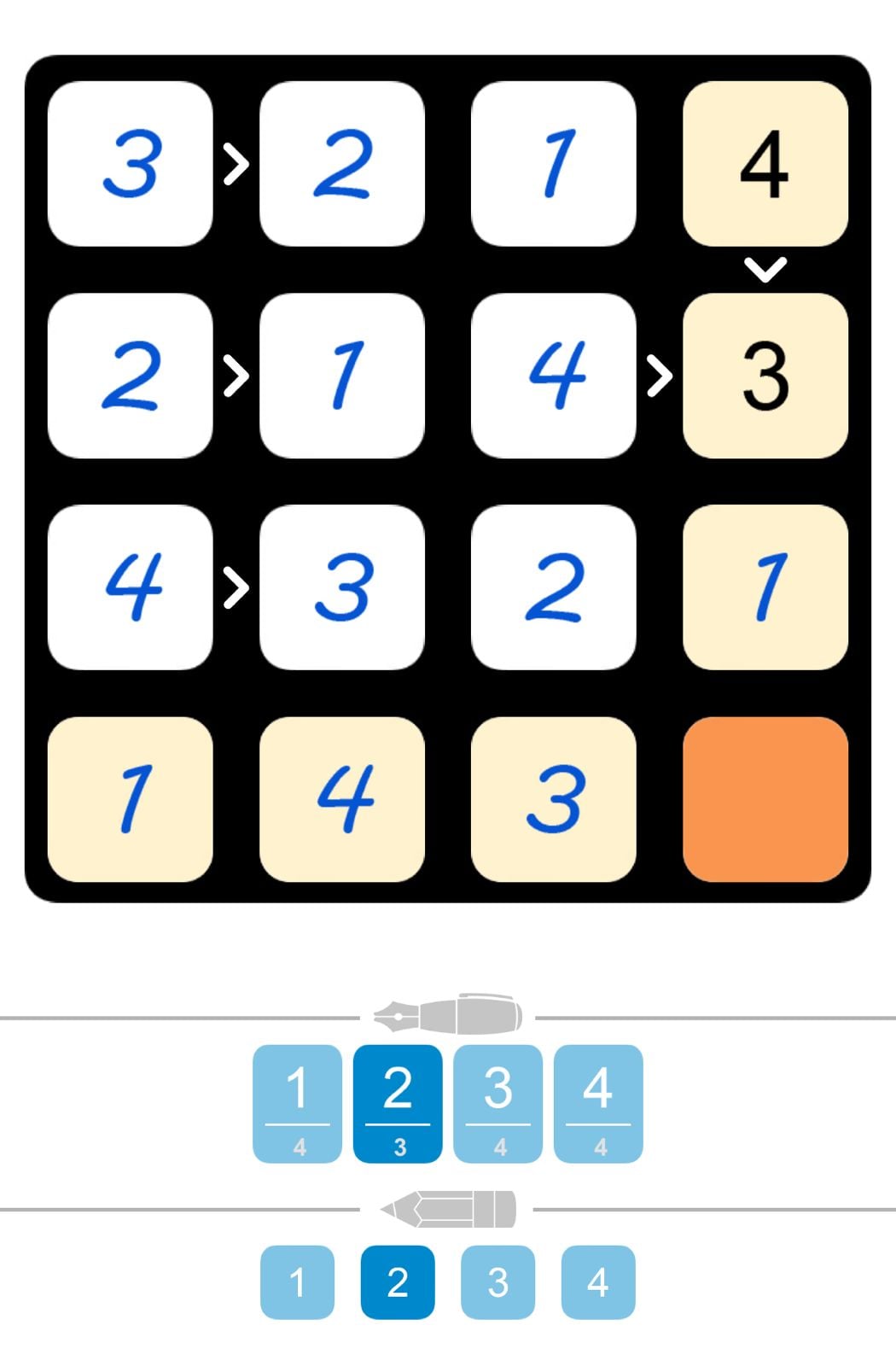 Puzzle Page Futoshiki April 21 2026