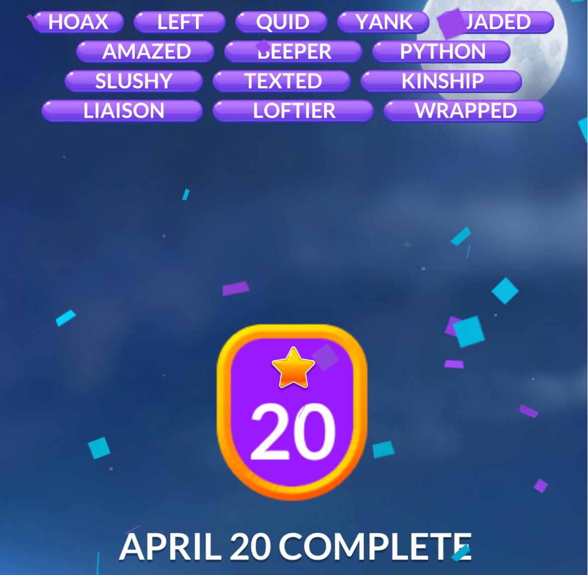 Word Stacks Daily Puzzle April 20 2026