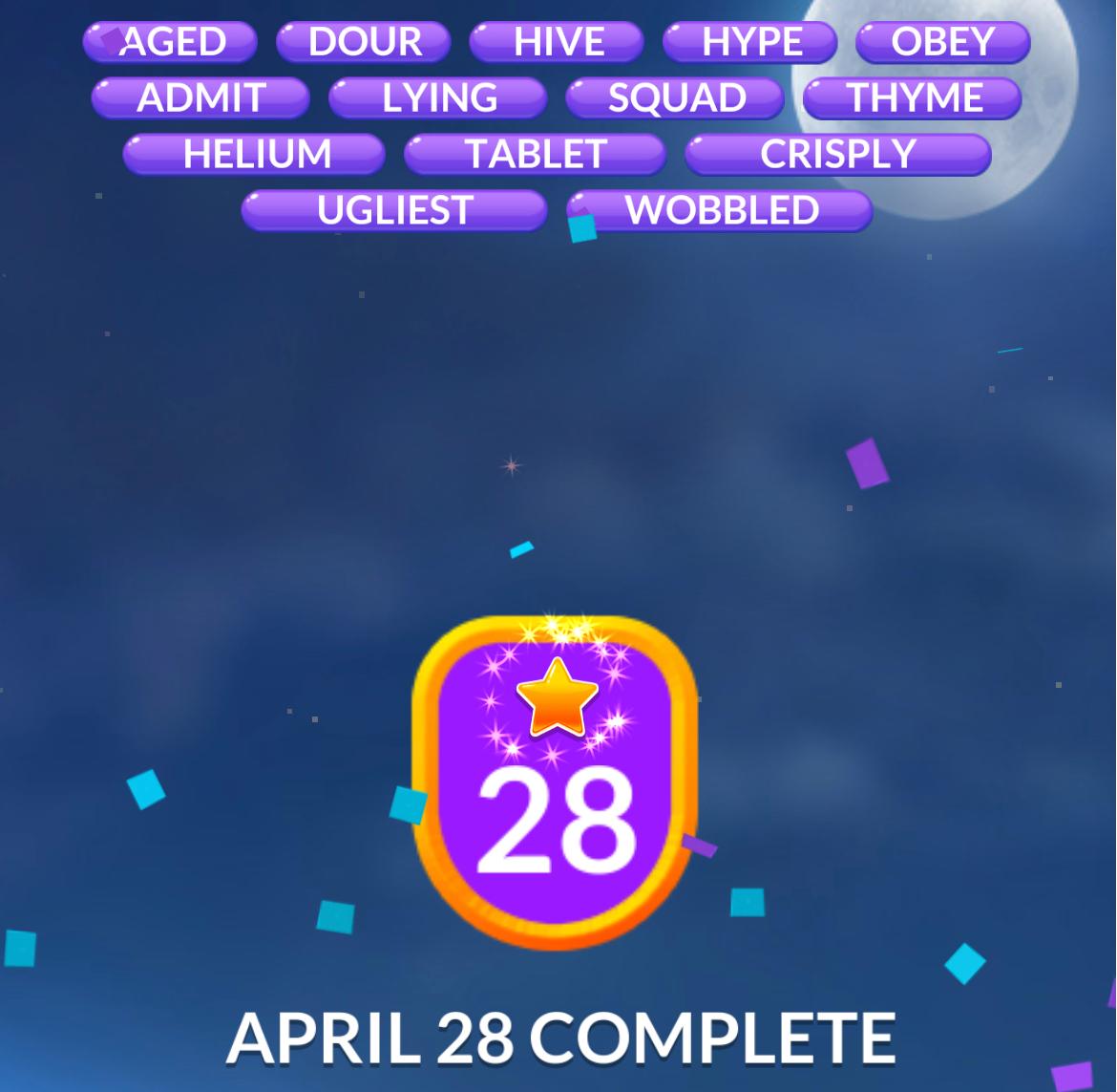 Word Stacks Daily Puzzle April 28 2026