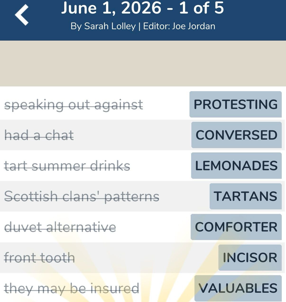 7 Little Words June 1 2026 1 7 Little Words June 1 2026 1