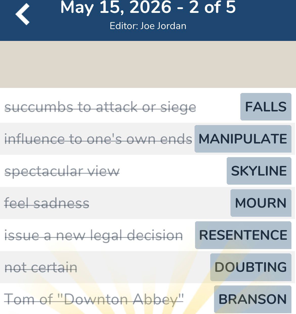 7 Little Words May 15 2026 2