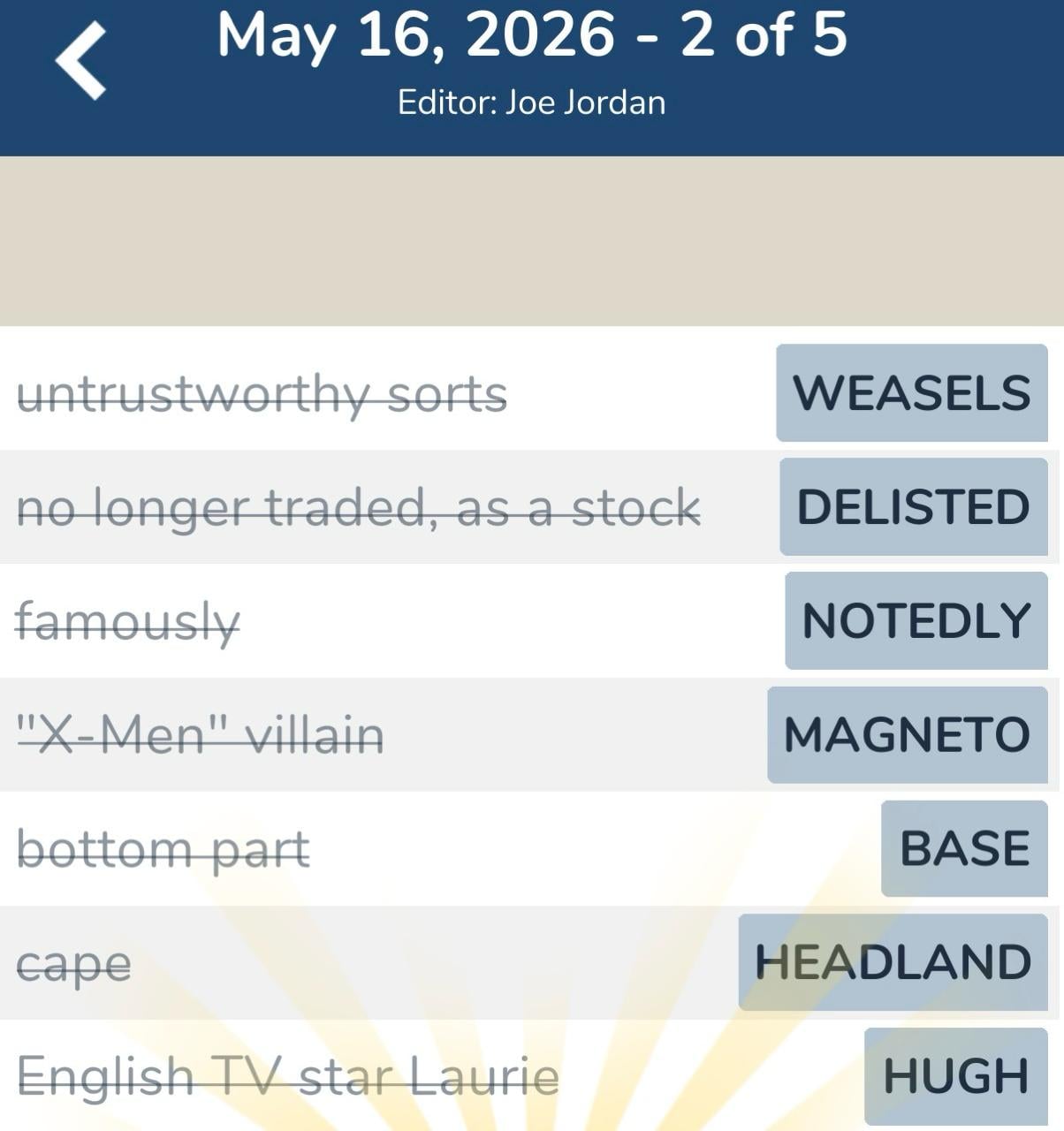 7 Little Words May 16 2026 2 7 Little Words May 16 2026 2