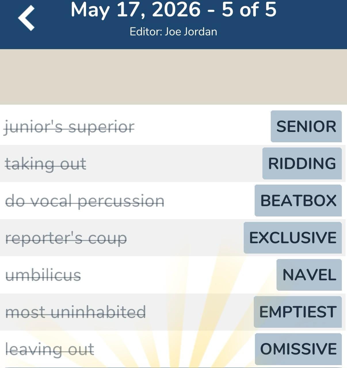 7 Little Words May 17 2026 5