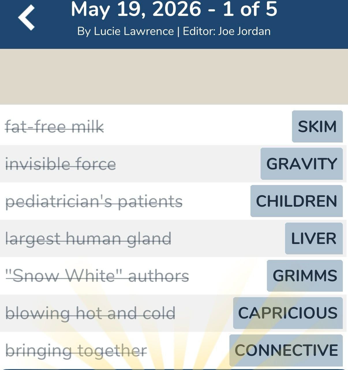 7 Little Words May 19 2026 1 7 Little Words May 19 2026 1