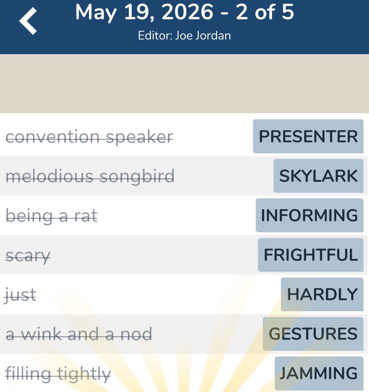 7 Little Words May 19 2026 2 7 Little Words May 19 2026 2