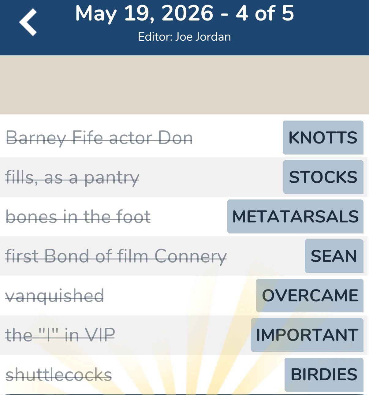 7 Little Words May 19 2026 4 7 Little Words May 19 2026 4