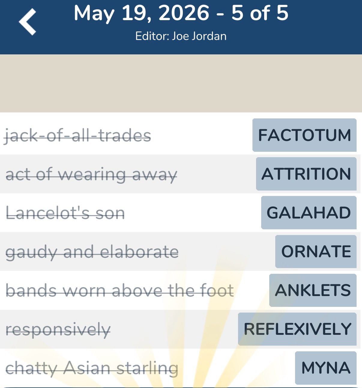 7 Little Words May 19 2026 5 7 Little Words May 19 2026 5