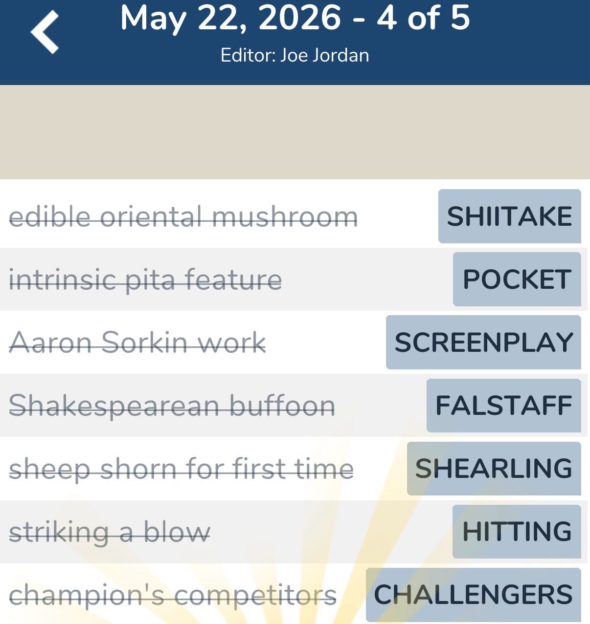 7 Little Words May 22 2026 4 7 Little Words May 22 2026 4