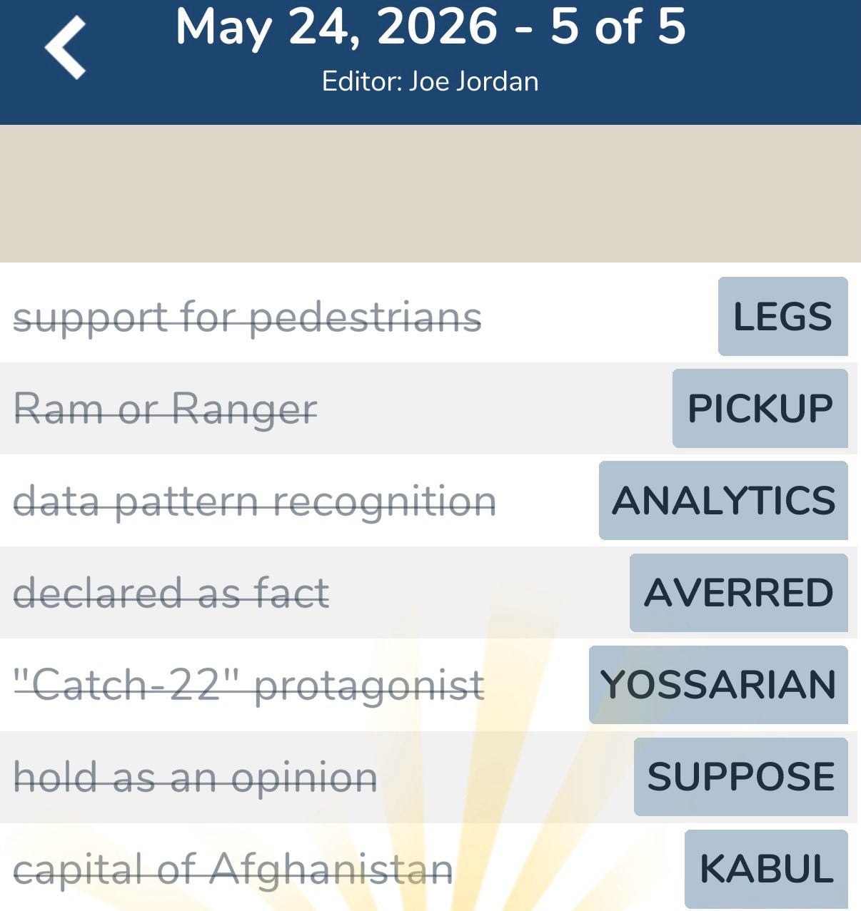 7 Little Words May 24 2026 5 7 Little Words May 24 2026 5