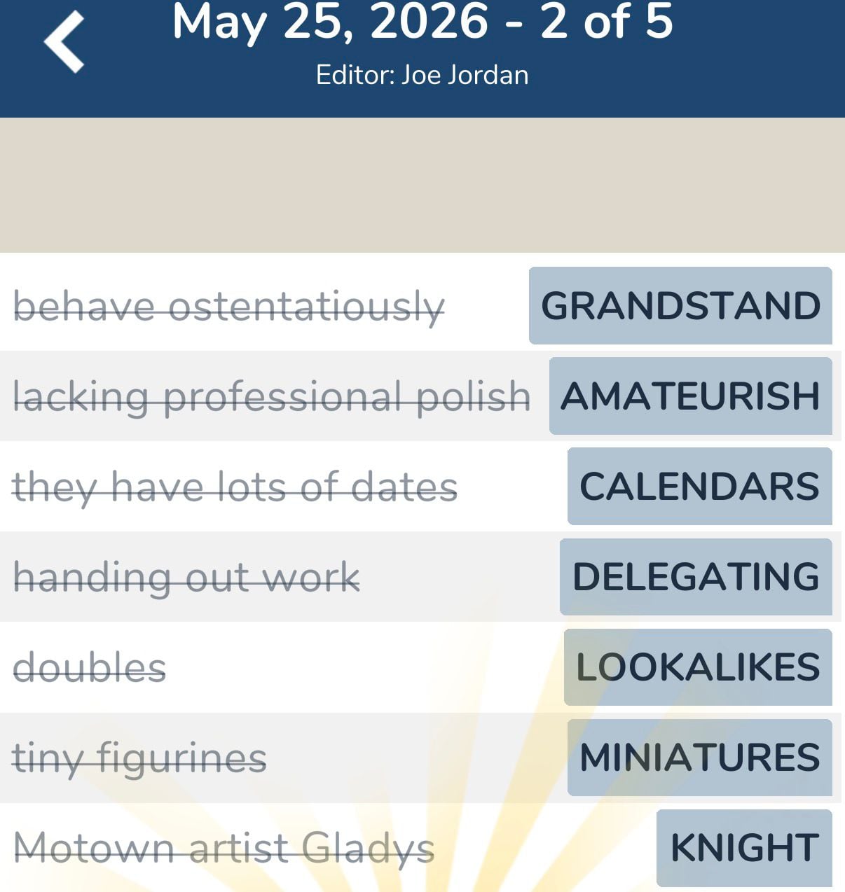 7 Little Words May 25 2026 2 7 Little Words May 25 2026 2