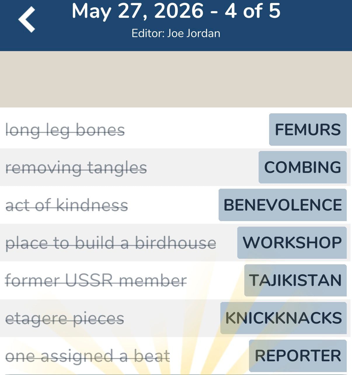 7 Little Words May 27 2026 4 7 Little Words May 27 2026 4
