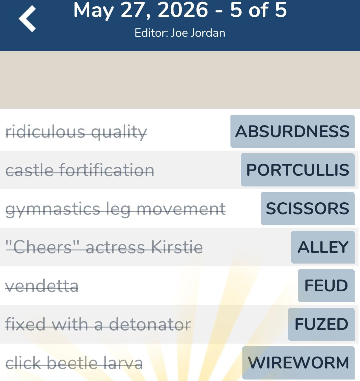 7 Little Words May 27 2026 5 7 Little Words May 27 2026 5